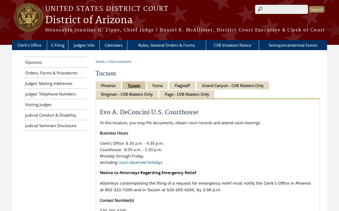 Federal criminal case records for Graham County at the Tucson courthouse